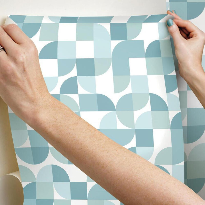 Mid-Century Geometric Peel and Stick Wallpaper Peel and Stick Wallpaper RoomMates   