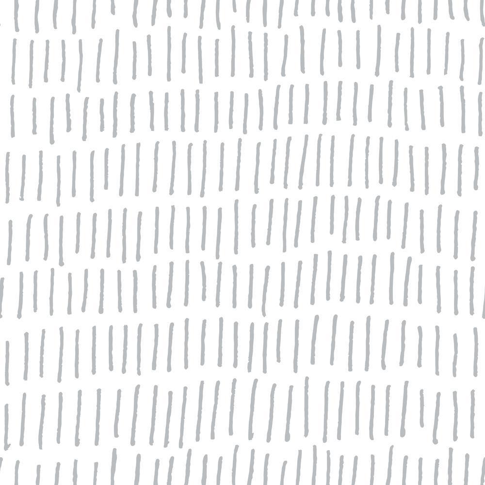 Tick Mark Peel and Stick Wallpaper Peel and Stick Wallpaper RoomMates Roll Grey 