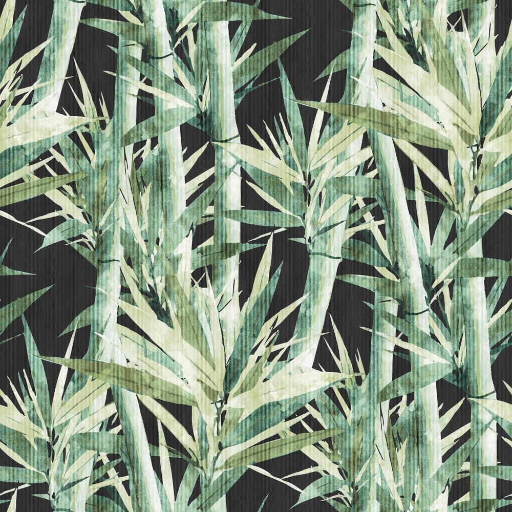 Lucky Bamboo Peel and Stick Wallpaper Peel and Stick Wallpaper RoomMates Roll Black 