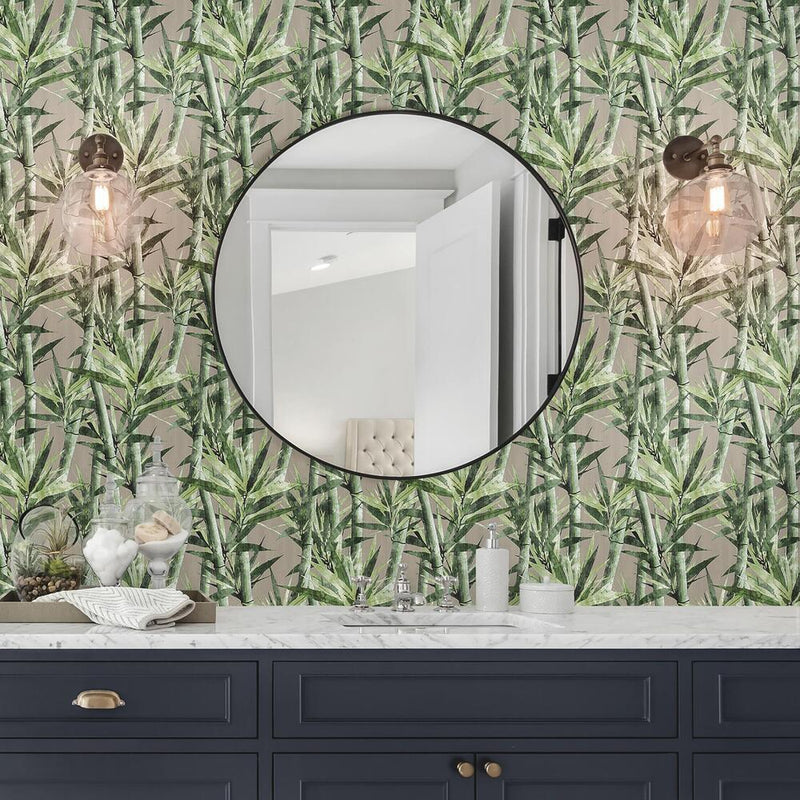 Lucky Bamboo Peel and Stick Wallpaper Peel and Stick Wallpaper RoomMates   