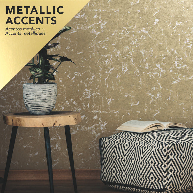 Metallic Leaf Peel and Stick Wallpaper Peel and Stick Wallpaper RoomMates   