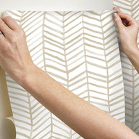 Cat Coquillette Herringbone Peel & Stick Wallpaper Peel and Stick Wallpaper RoomMates   