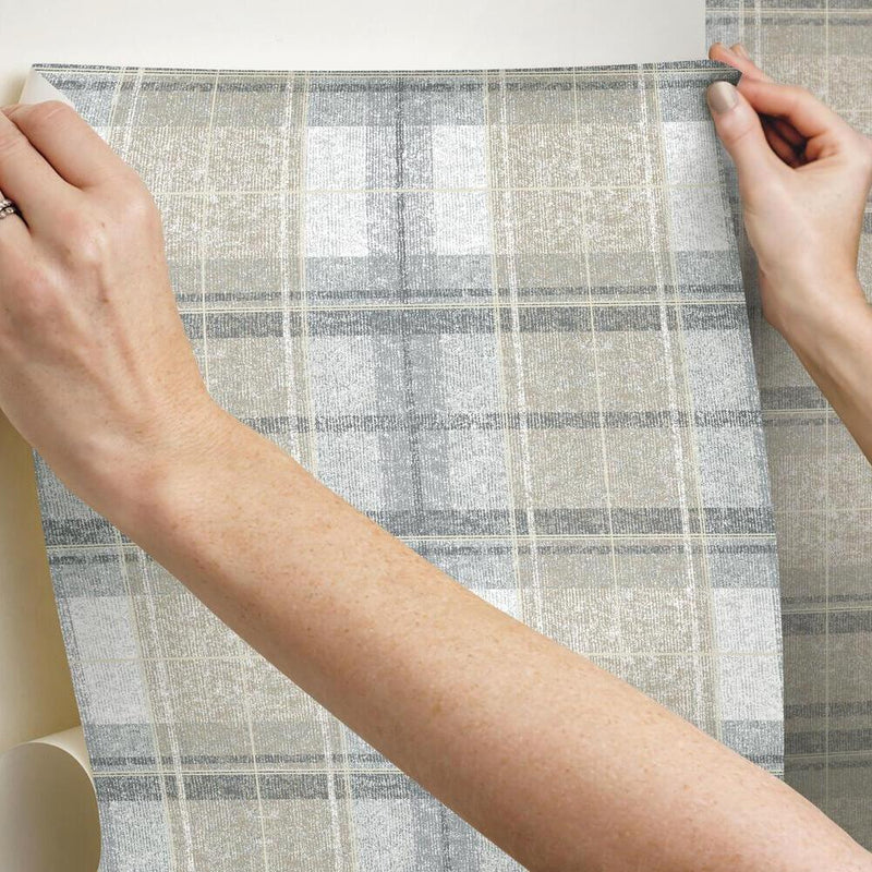 Tweed Plaid Peel and Stick Wallpaper Peel and Stick Wallpaper RoomMates   