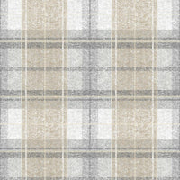 Tweed Plaid Peel and Stick Wallpaper Peel and Stick Wallpaper RoomMates Roll Gray 