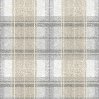 Tweed Plaid Peel and Stick Wallpaper Peel and Stick Wallpaper RoomMates Roll Gray 