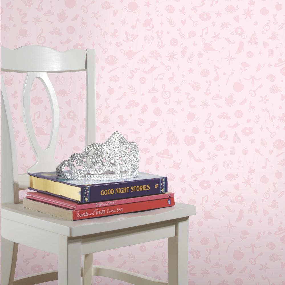 Disney Princess Icons Peel and Stick Wallpaper with Glitter Peel and Stick Wallpaper RoomMates   