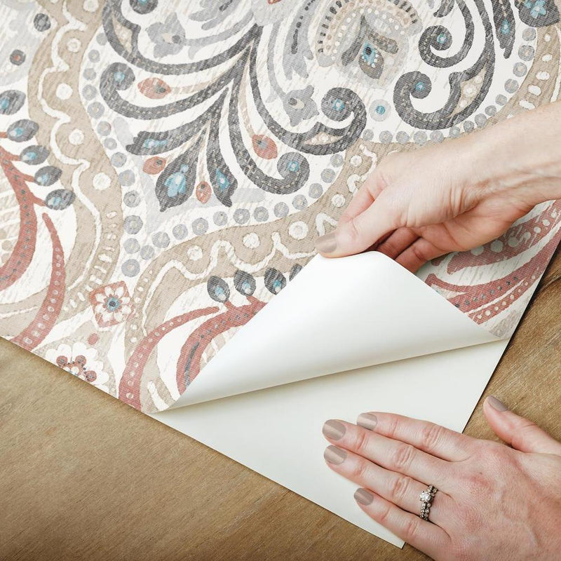 Bohemian Damask Peel and Stick Wallpaper Peel and Stick Wallpaper RoomMates   