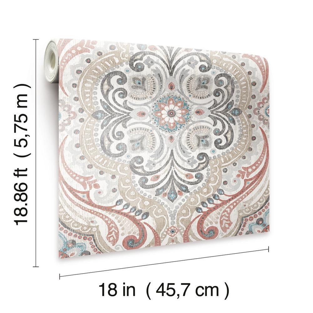 Bohemian Damask Peel and Stick Wallpaper Peel and Stick Wallpaper RoomMates   