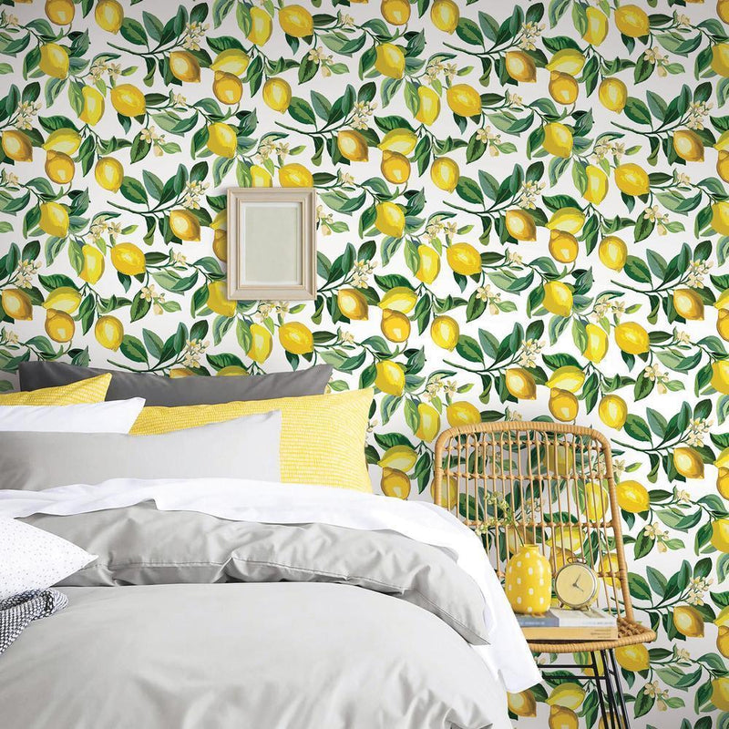 Lemon Zest Peel and Stick Wallpaper Peel and Stick Wallpaper RoomMates   