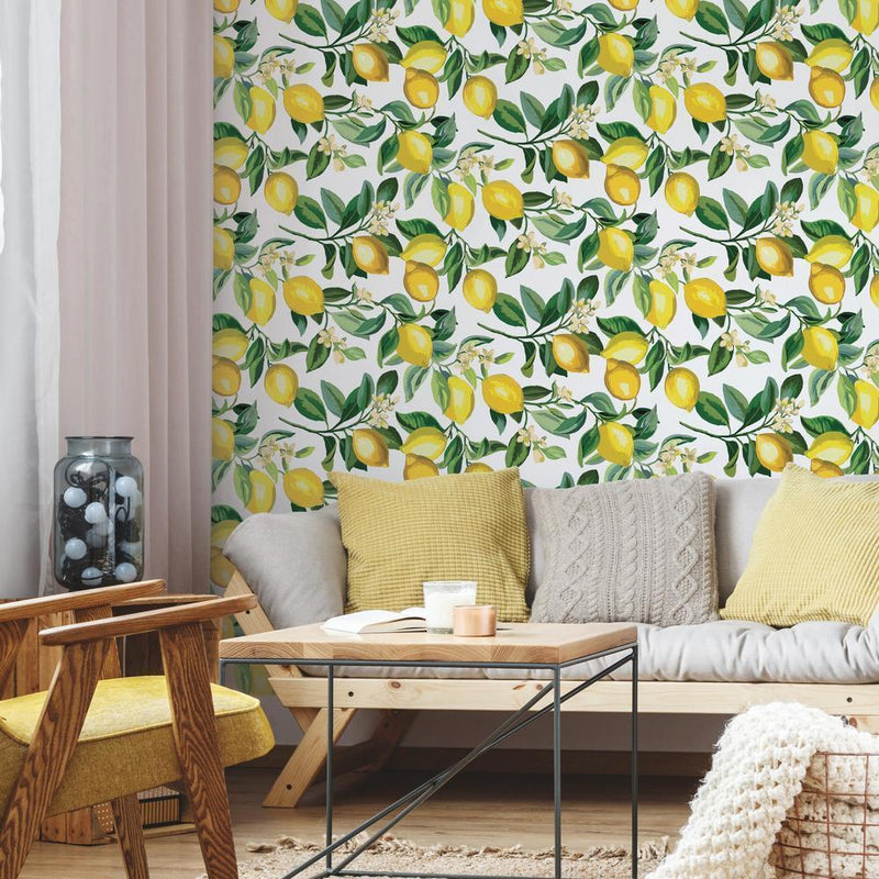 Lemon Zest Peel and Stick Wallpaper Peel and Stick Wallpaper RoomMates   