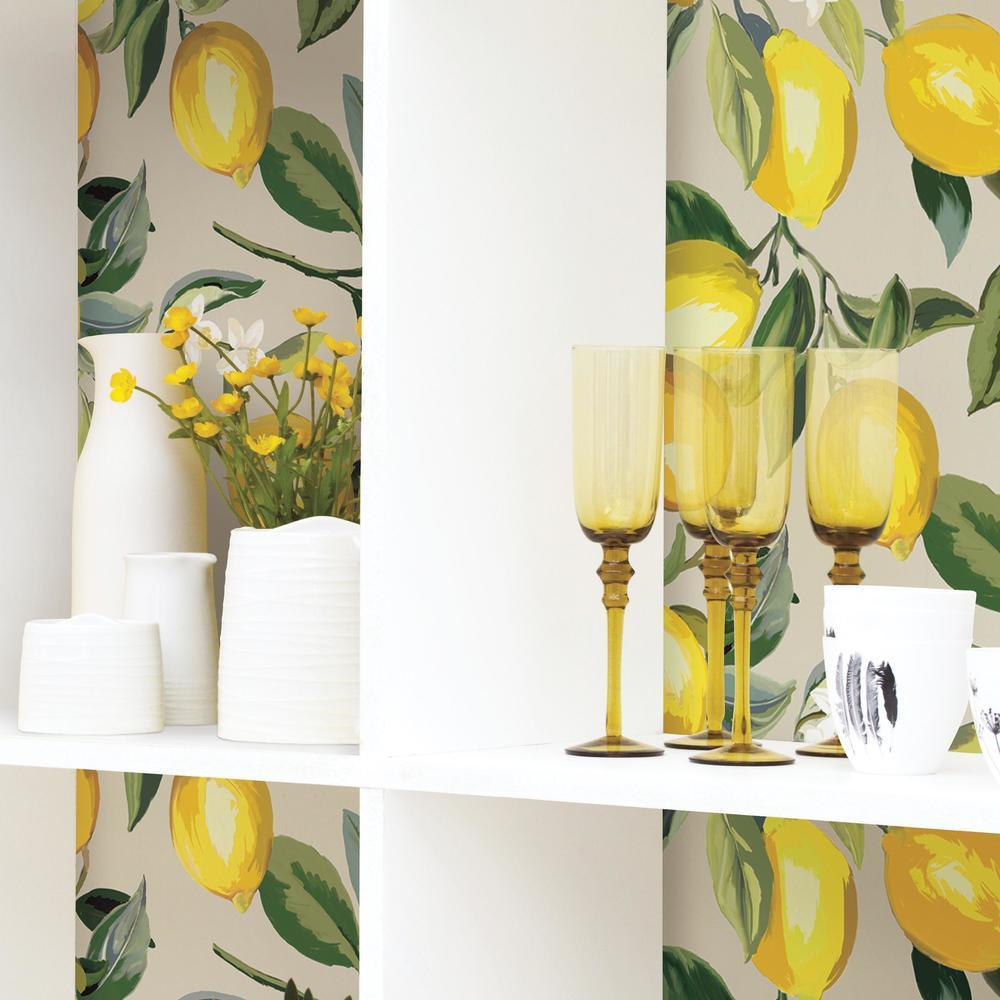 Lemon Zest Peel and Stick Wallpaper Peel and Stick Wallpaper RoomMates   