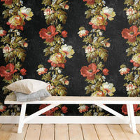 Vintage Floral Stripe Peel and Stick Wallpaper Peel and Stick Wallpaper RoomMates   