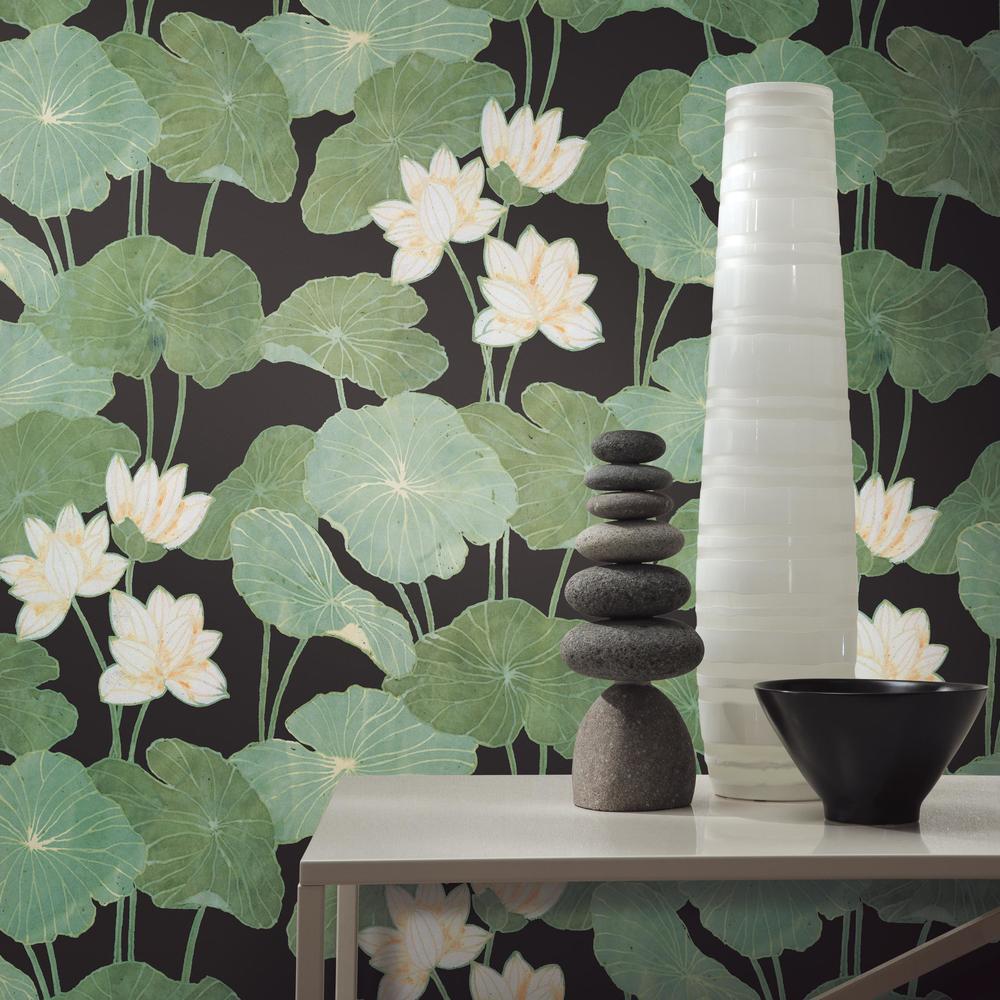Lily Pad Peel and Stick Wallpaper Peel and Stick Wallpaper RoomMates   