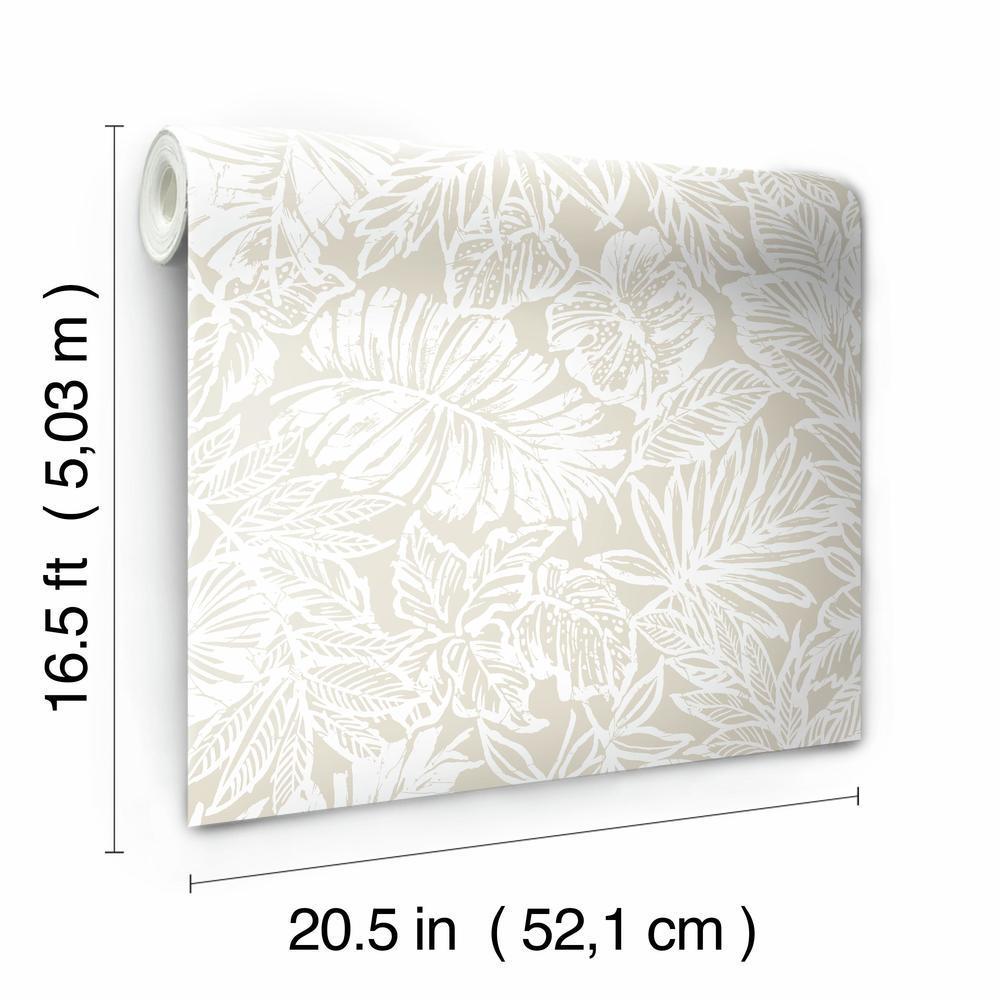 Batik Tropical Leaf Peel and Stick Wallpaper Peel and Stick Wallpaper RoomMates   
