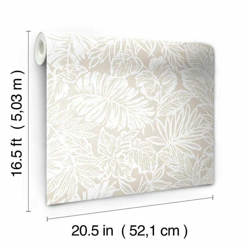 Batik Tropical Leaf Peel and Stick Wallpaper Peel and Stick Wallpaper RoomMates   