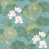 Lily Pad Peel and Stick Wallpaper Peel and Stick Wallpaper RoomMates Roll Blue 