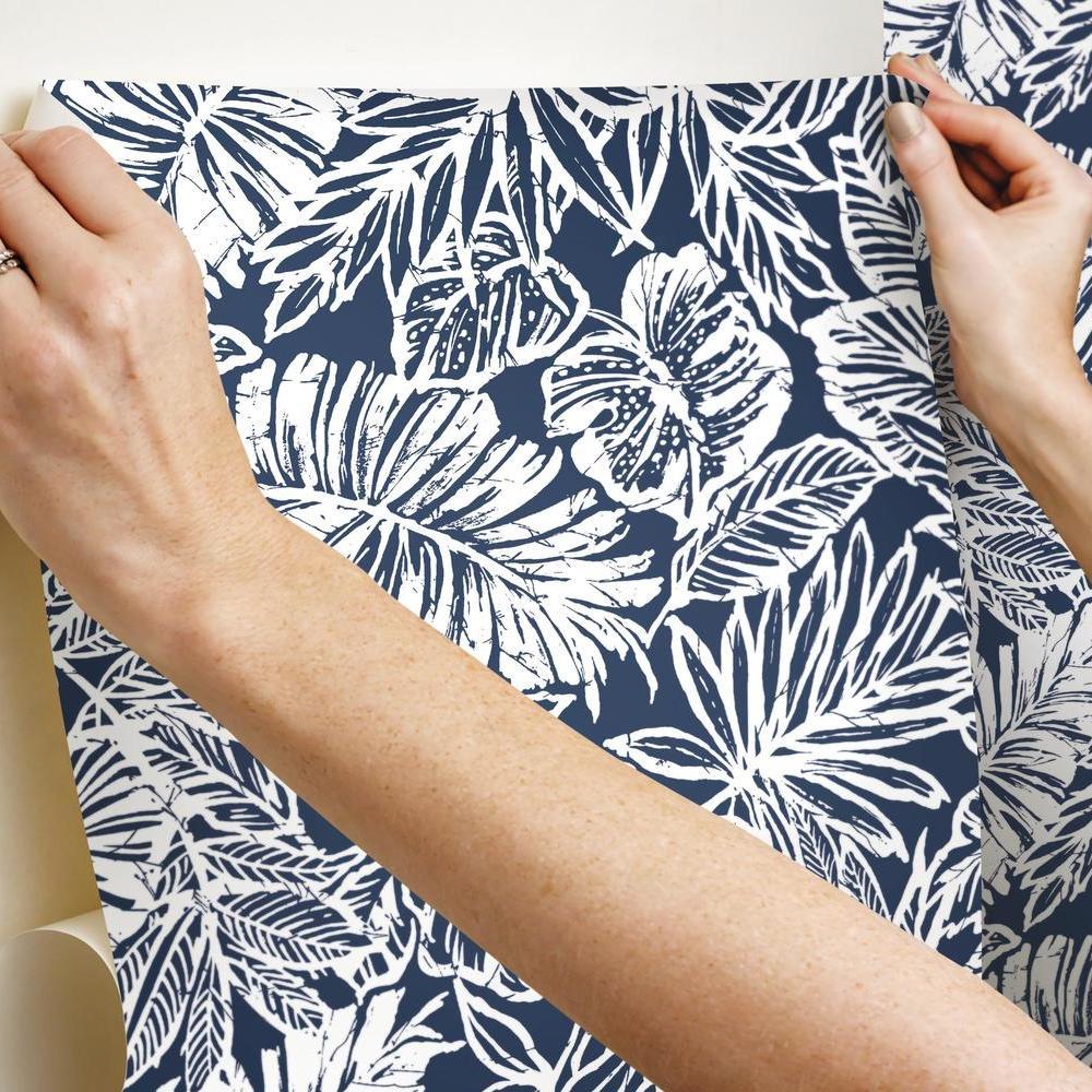 Batik Tropical Leaf Peel and Stick Wallpaper Peel and Stick Wallpaper RoomMates   