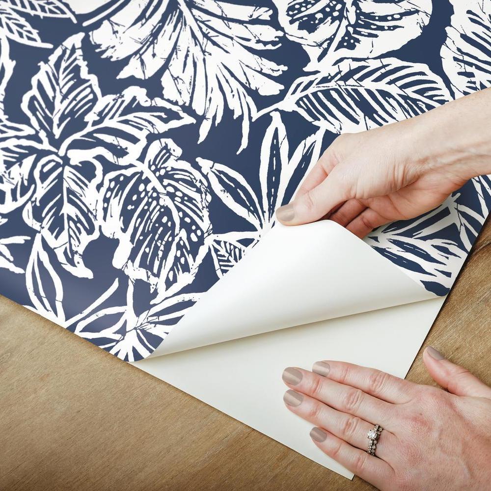 Batik Tropical Leaf Peel and Stick Wallpaper Peel and Stick Wallpaper RoomMates   
