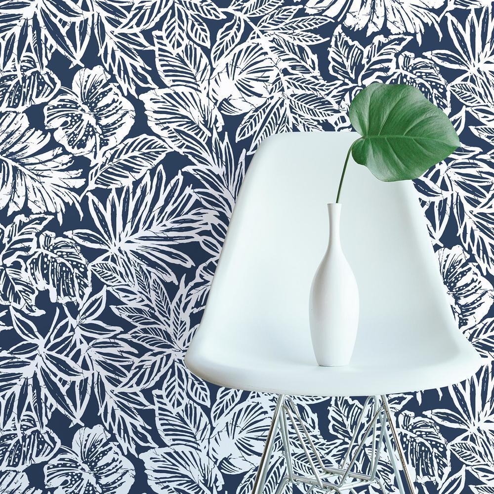 Batik Tropical Leaf Peel and Stick Wallpaper Peel and Stick Wallpaper RoomMates   