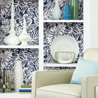 Batik Tropical Leaf Peel and Stick Wallpaper Peel and Stick Wallpaper RoomMates   
