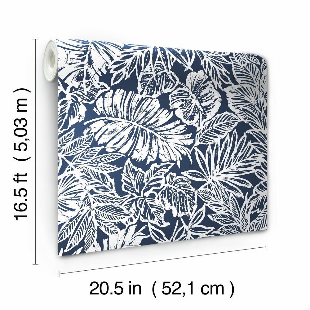 Batik Tropical Leaf Peel and Stick Wallpaper Peel and Stick Wallpaper RoomMates   