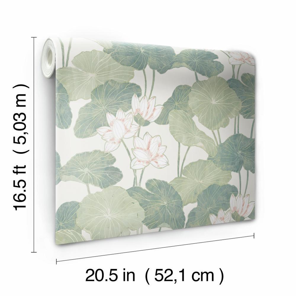 Lily Pad Peel and Stick Wallpaper Peel and Stick Wallpaper RoomMates   