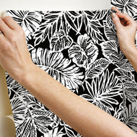 Batik Tropical Leaf Peel and Stick Wallpaper Peel and Stick Wallpaper RoomMates   