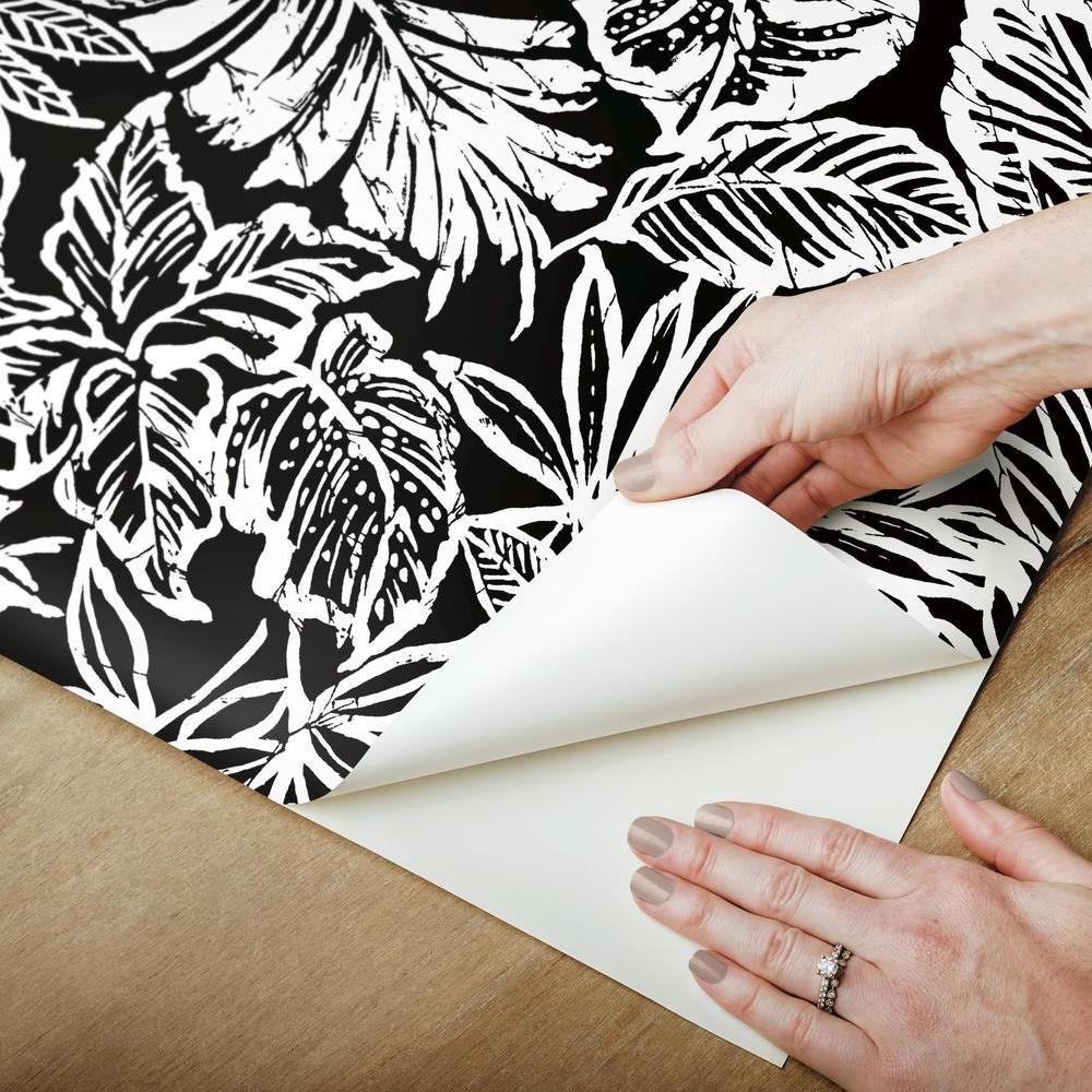 Batik Tropical Leaf Peel and Stick Wallpaper Peel and Stick Wallpaper RoomMates   