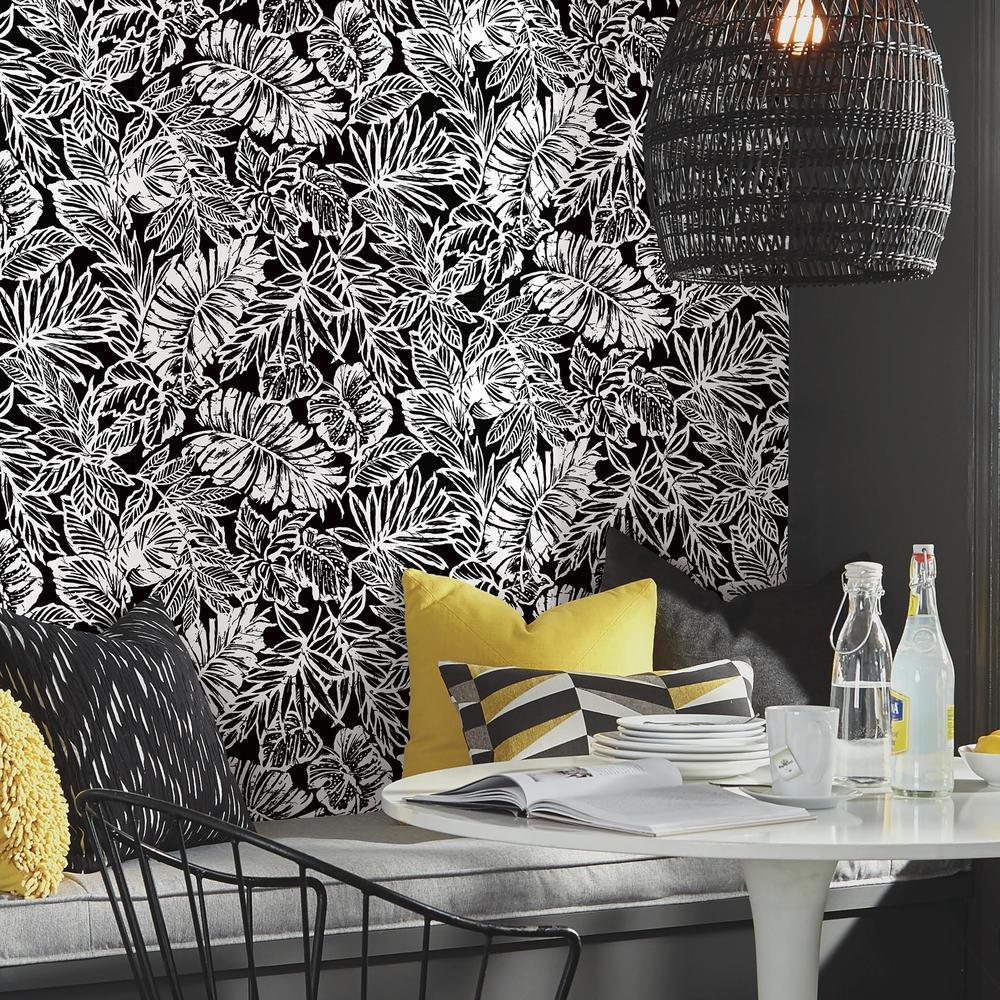 Batik Tropical Leaf Peel and Stick Wallpaper Peel and Stick Wallpaper RoomMates   
