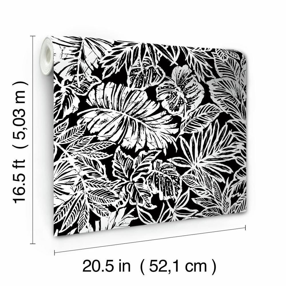 Batik Tropical Leaf Peel and Stick Wallpaper Peel and Stick Wallpaper RoomMates   