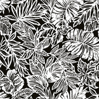 Batik Tropical Leaf Peel and Stick Wallpaper Peel and Stick Wallpaper RoomMates Roll Black 