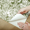 Batik Tropical Leaf Peel and Stick Wallpaper Peel and Stick Wallpaper RoomMates   