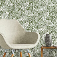 Batik Tropical Leaf Peel and Stick Wallpaper Peel and Stick Wallpaper RoomMates   