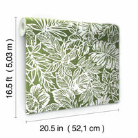 Batik Tropical Leaf Peel and Stick Wallpaper Peel and Stick Wallpaper RoomMates   