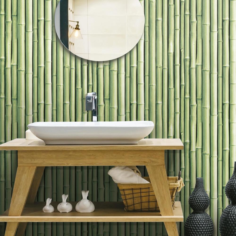 Bamboo Peel and Stick Wallpaper Peel and Stick Wallpaper RoomMates   