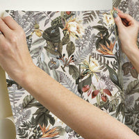 Tropical Flowers Peel and Stick Wallpaper Peel and Stick Wallpaper RoomMates   