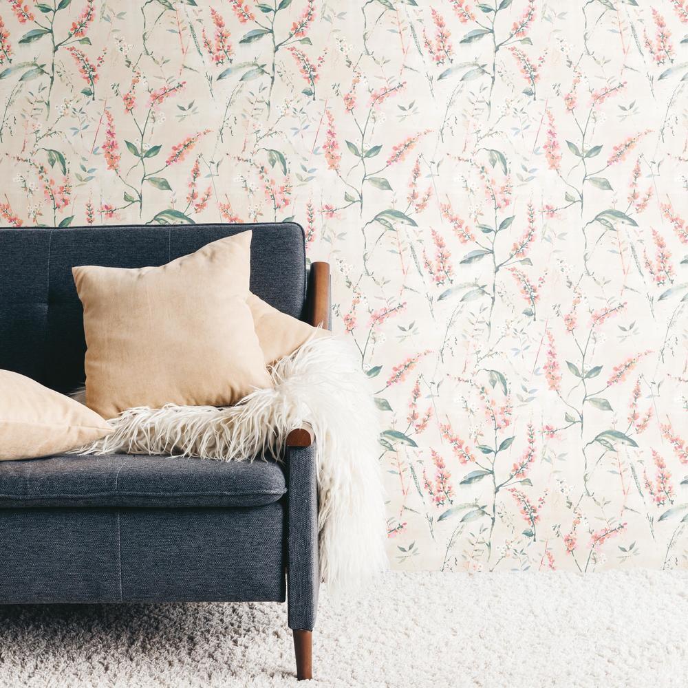 Floral Sprig Peel and Stick Wallpaper Peel and Stick Wallpaper RoomMates   