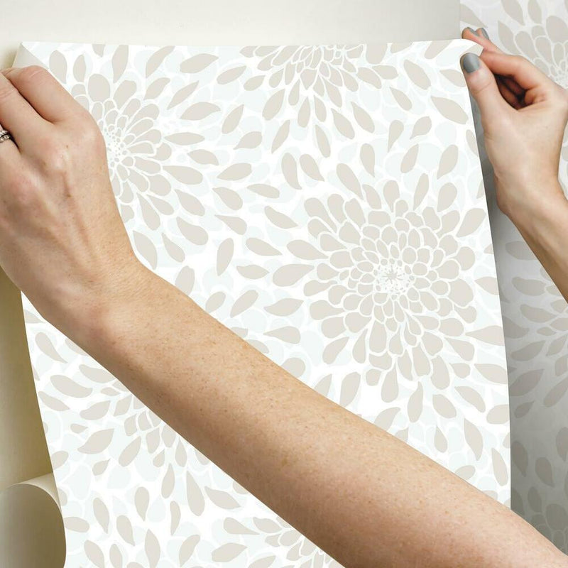 Toss the Bouquet Peel and Stick Wallpaper with Metallic Inks Peel and Stick Wallpaper RoomMates   