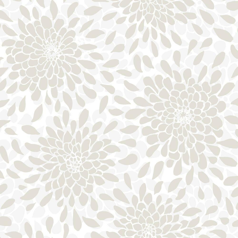 Toss the Bouquet Peel and Stick Wallpaper with Metallic Inks Peel and Stick Wallpaper RoomMates Sample Beige 