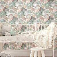 Tropical Leaves Peel and Stick Wallpaper Peel and Stick Wallpaper RoomMates   