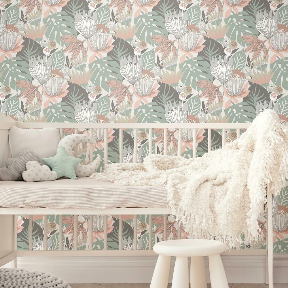 Tropical Leaves Peel and Stick Wallpaper Peel and Stick Wallpaper RoomMates   