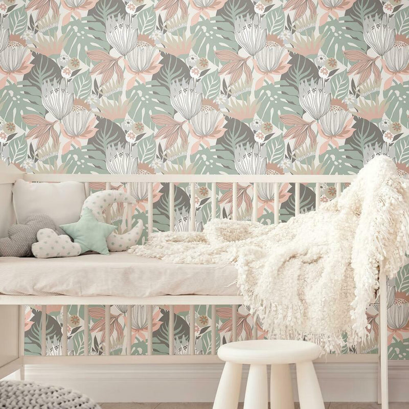 Tropical Leaves Peel and Stick Wallpaper Peel and Stick Wallpaper RoomMates   