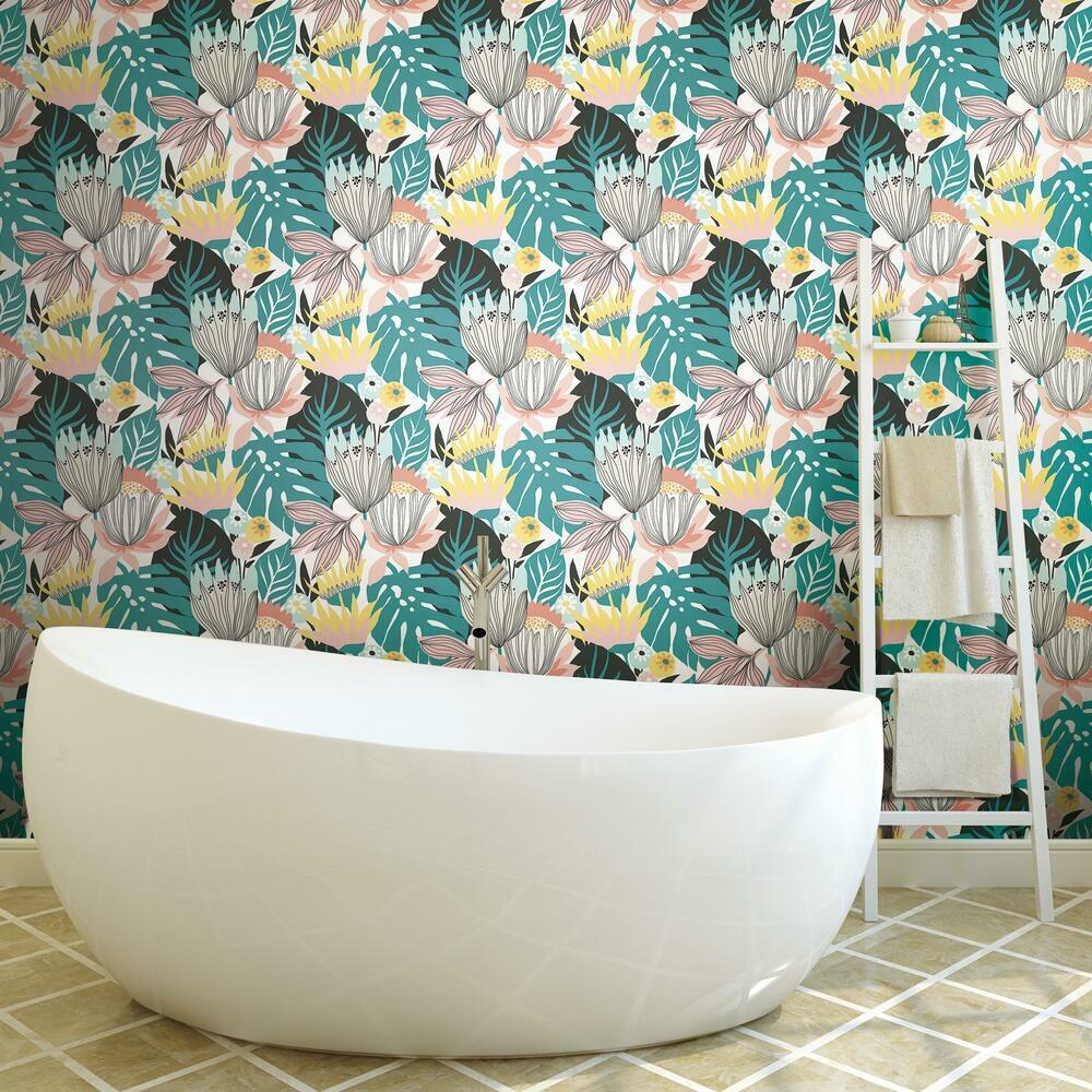 Tropical Leaves Peel and Stick Wallpaper Peel and Stick Wallpaper RoomMates   