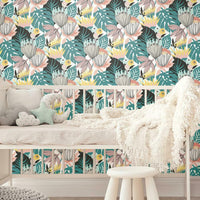 Tropical Leaves Peel and Stick Wallpaper Peel and Stick Wallpaper RoomMates   