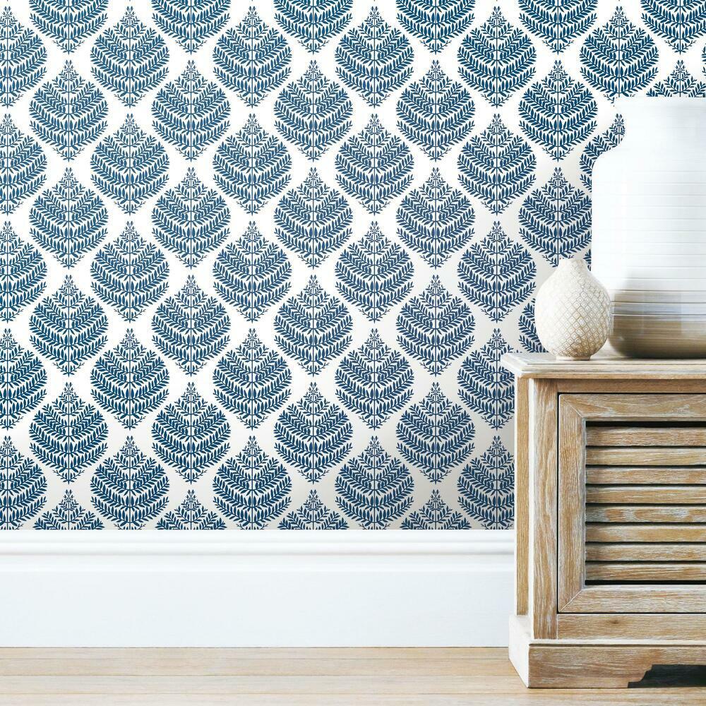 Hygge Fern Damask Peel and Stick Wallpaper Peel and Stick Wallpaper RoomMates   
