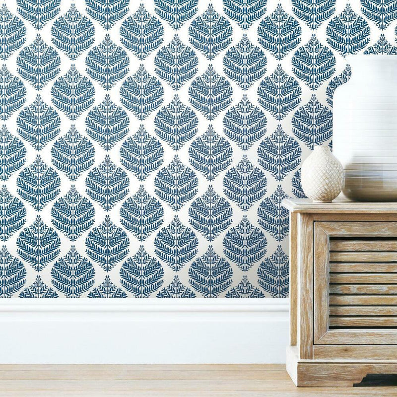Hygge Fern Damask Peel and Stick Wallpaper Peel and Stick Wallpaper RoomMates   