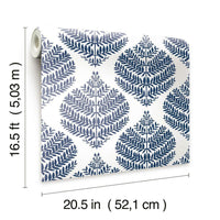 Hygge Fern Damask Peel and Stick Wallpaper Peel and Stick Wallpaper RoomMates   