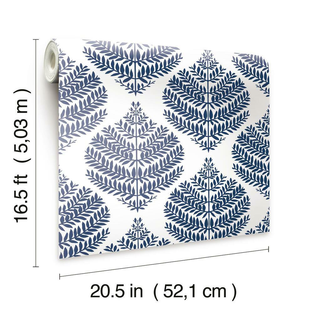 Hygge Fern Damask Peel and Stick Wallpaper Peel and Stick Wallpaper RoomMates   