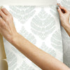 Hygge Fern Damask Peel and Stick Wallpaper Peel and Stick Wallpaper RoomMates   