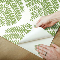 Hygge Fern Damask Peel and Stick Wallpaper Peel and Stick Wallpaper RoomMates   